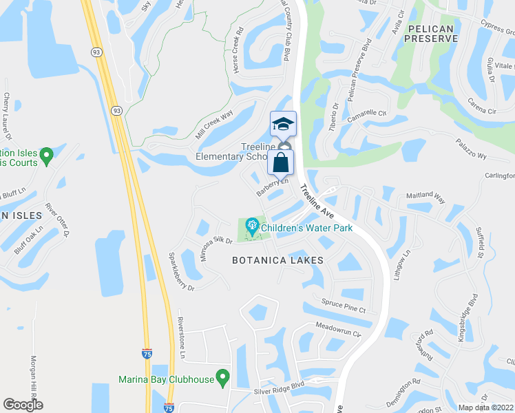 map of restaurants, bars, coffee shops, grocery stores, and more near 11132 Yellow Poplar Drive in Fort Myers