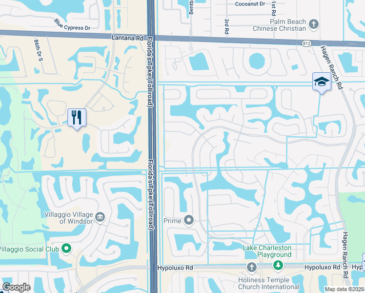 map of restaurants, bars, coffee shops, grocery stores, and more near 6900 Smith Farm Boulevard in Greenacres