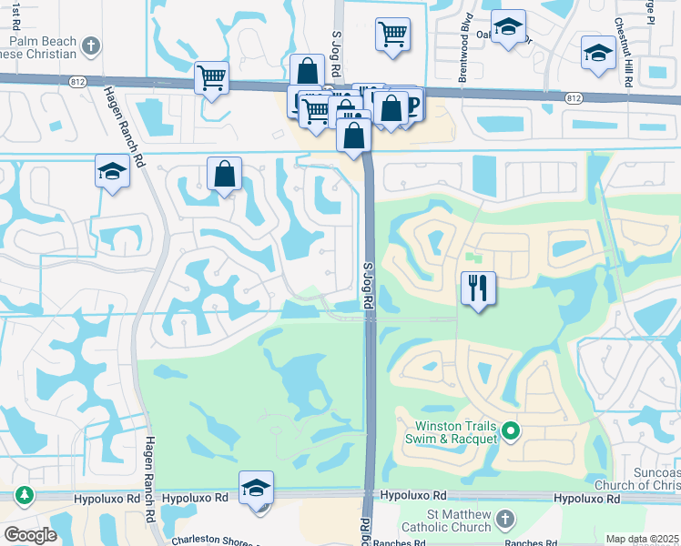 map of restaurants, bars, coffee shops, grocery stores, and more near 6342 Ethan Drive in Lake Worth