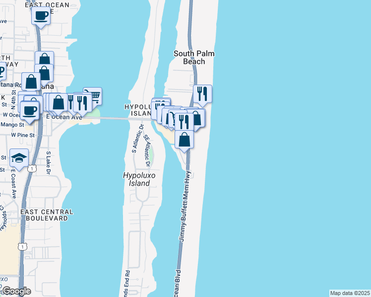 map of restaurants, bars, coffee shops, grocery stores, and more near 202 Evans Lane in Lantana