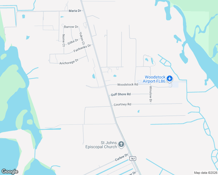 map of restaurants, bars, coffee shops, grocery stores, and more near 8360 Stringfellow Road in Saint James City