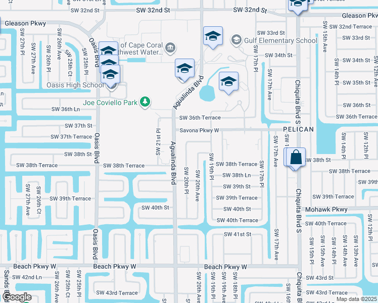 map of restaurants, bars, coffee shops, grocery stores, and more near 3729 Southwest 20th Place in Cape Coral