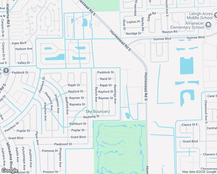 map of restaurants, bars, coffee shops, grocery stores, and more near 468 Rayford Street in Lehigh Acres