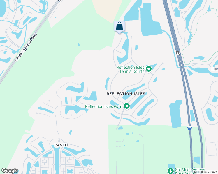 map of restaurants, bars, coffee shops, grocery stores, and more near 9052 Water Tupelo Road in Fort Myers