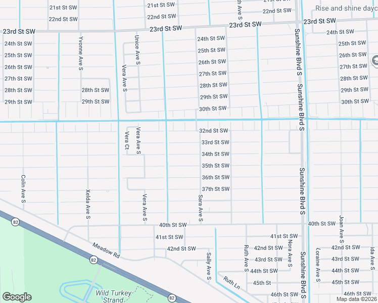 map of restaurants, bars, coffee shops, grocery stores, and more near 3406 34th Street Southwest in Lehigh Acres