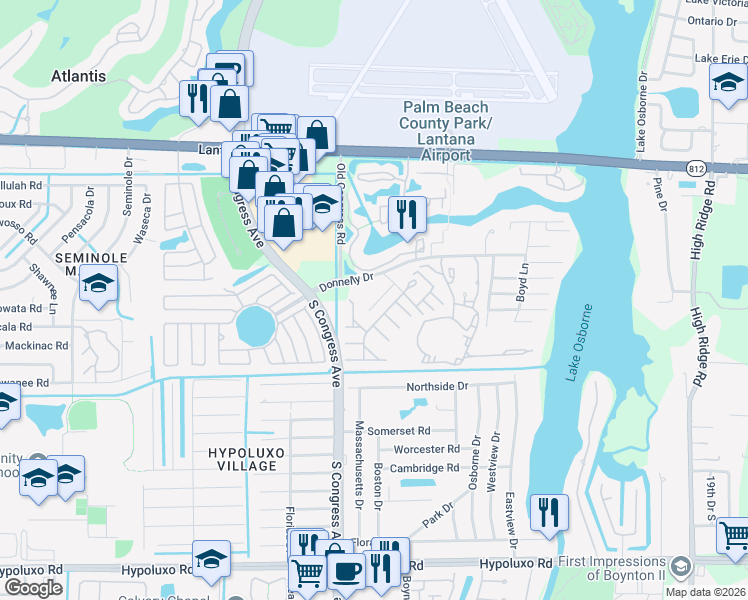 map of restaurants, bars, coffee shops, grocery stores, and more near 6289 Lear Drive in Lake Worth