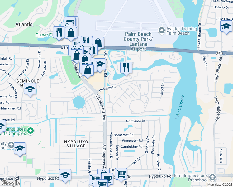 map of restaurants, bars, coffee shops, grocery stores, and more near 6289 Lear Drive in Lake Worth