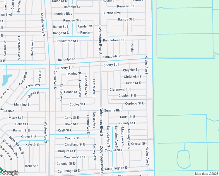 map of restaurants, bars, coffee shops, grocery stores, and more near 329 Lamella Avenue in Lehigh Acres