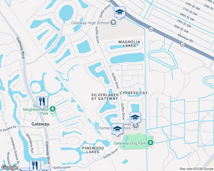 map of restaurants, bars, coffee shops, grocery stores, and more near 11141 Lakeland Circle in Fort Myers