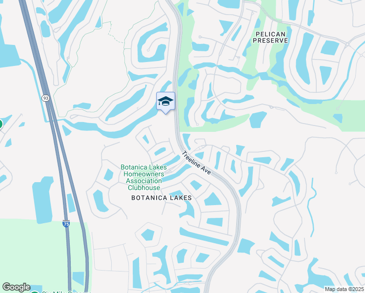 map of restaurants, bars, coffee shops, grocery stores, and more near Treeline Avenue in Fort Myers