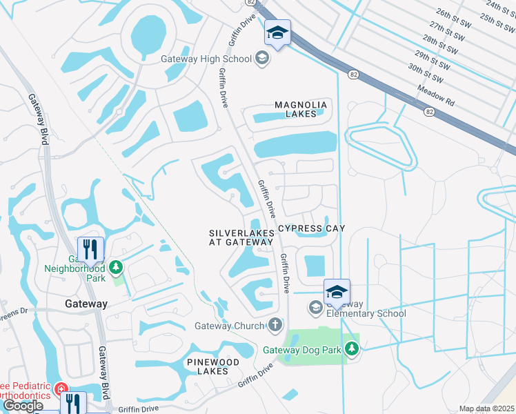 map of restaurants, bars, coffee shops, grocery stores, and more near 13061 Silver Sands Drive in Fort Myers