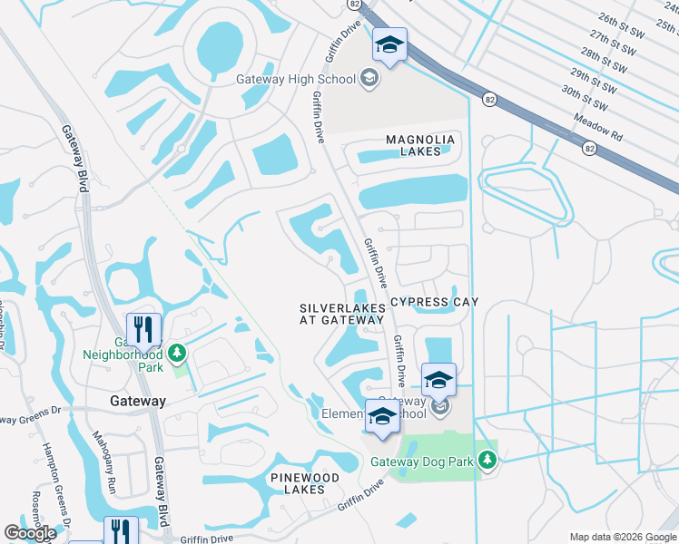 map of restaurants, bars, coffee shops, grocery stores, and more near 11141 Lakeland Circle in Fort Myers