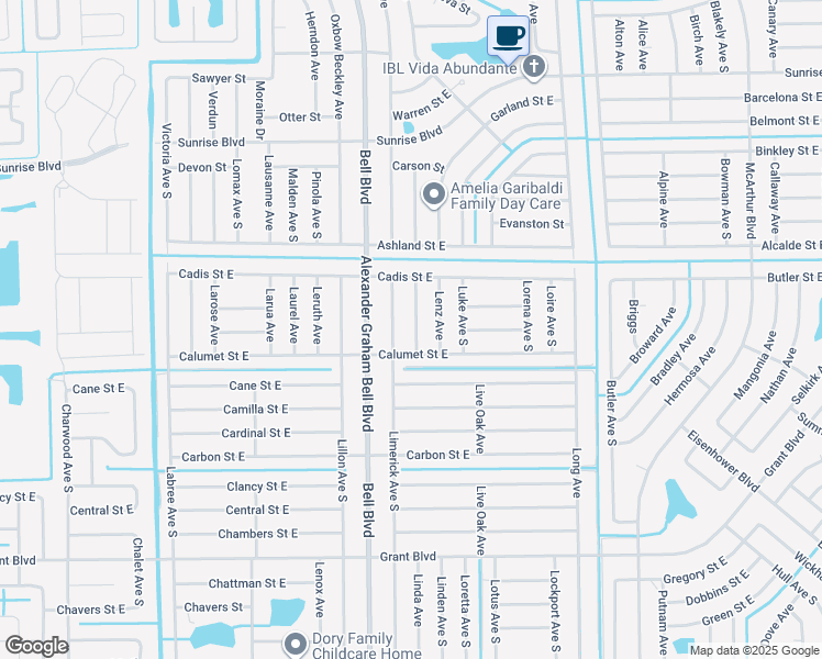 map of restaurants, bars, coffee shops, grocery stores, and more near 318 Lloyd Avenue South in Lehigh Acres
