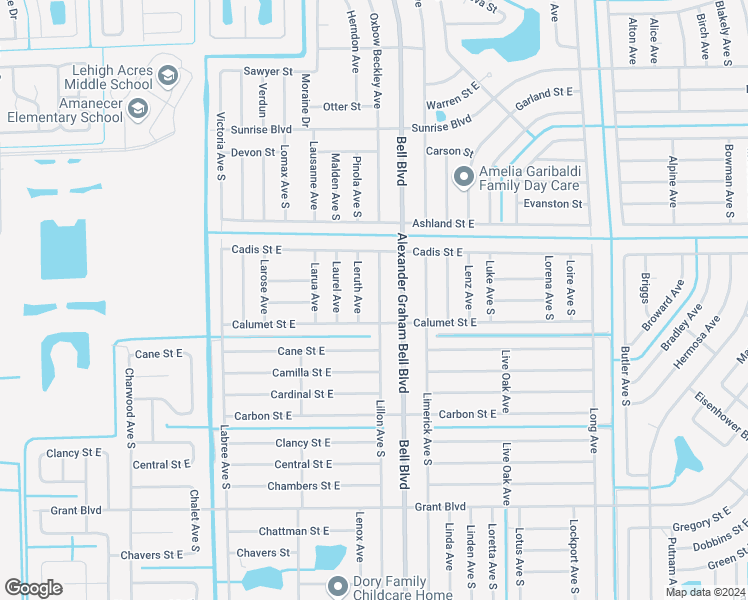 map of restaurants, bars, coffee shops, grocery stores, and more near 332 Lillon Ave S in Lehigh Acres