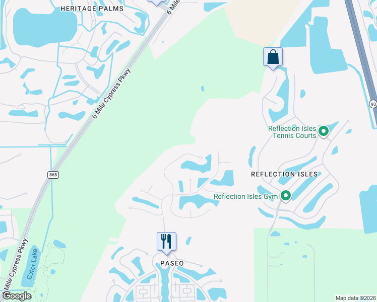 map of restaurants, bars, coffee shops, grocery stores, and more near 11128 Esteban Drive in Fort Myers