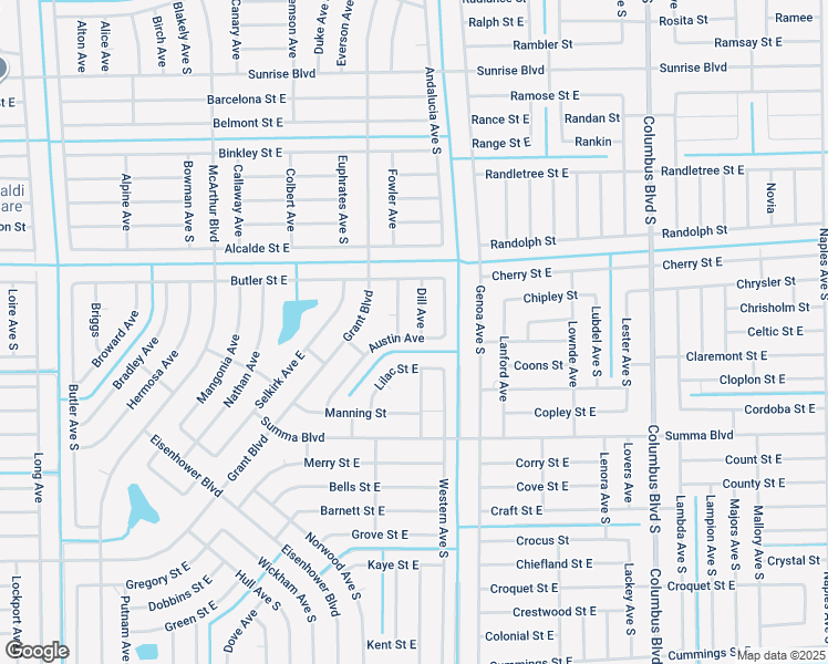 map of restaurants, bars, coffee shops, grocery stores, and more near 316 Dill Avenue in Lehigh Acres