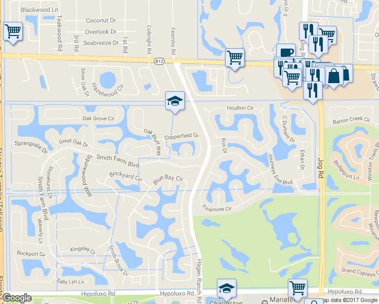 map of restaurants, bars, coffee shops, grocery stores, and more near 6334 Prestwick Court in Lake Worth