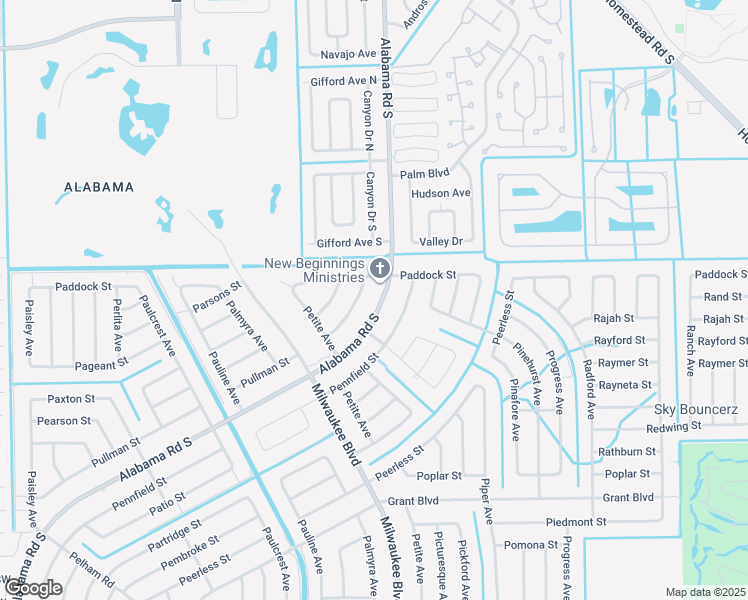 map of restaurants, bars, coffee shops, grocery stores, and more near 533 Alabama Road South in Lehigh Acres