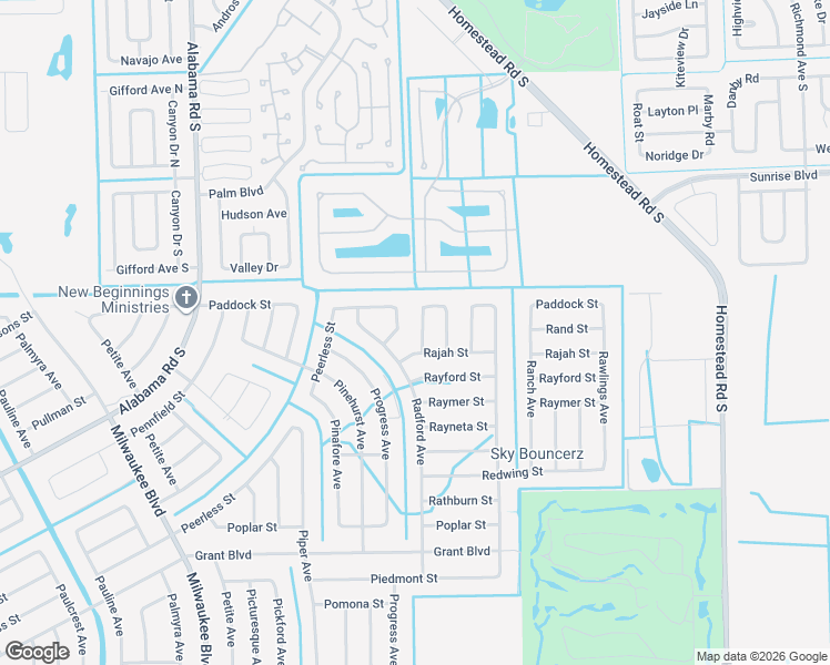 map of restaurants, bars, coffee shops, grocery stores, and more near 310 Radio Avenue in Lehigh Acres