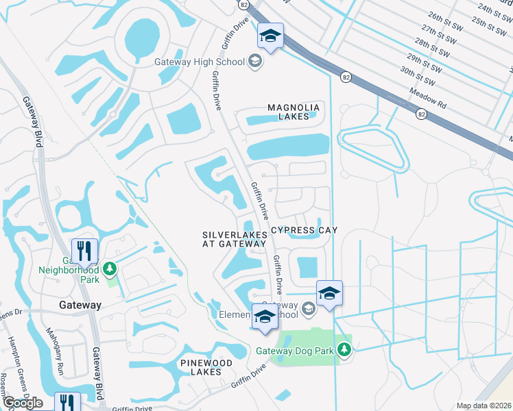 map of restaurants, bars, coffee shops, grocery stores, and more near 11016 Lakeland Circle in Fort Myers