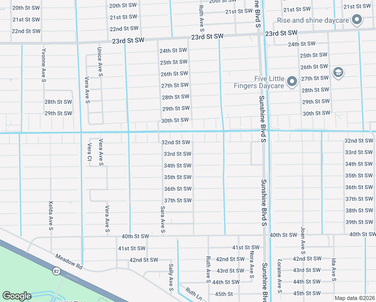 map of restaurants, bars, coffee shops, grocery stores, and more near 3302 33rd Street Southwest in Lehigh Acres