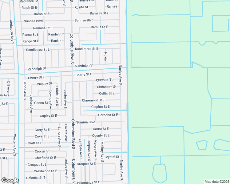 map of restaurants, bars, coffee shops, grocery stores, and more near 1245 Celtic Street East in Lehigh Acres