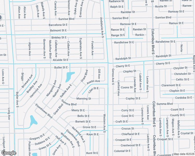 map of restaurants, bars, coffee shops, grocery stores, and more near 316 Dill Avenue in Lehigh Acres
