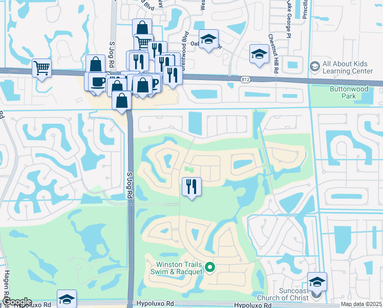 map of restaurants, bars, coffee shops, grocery stores, and more near 6111 Kemper Lakes Drive in Lake Worth
