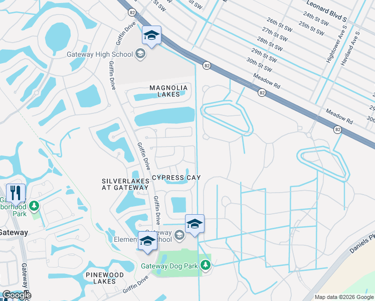 map of restaurants, bars, coffee shops, grocery stores, and more near 13297 Hampton Park Court in Fort Myers