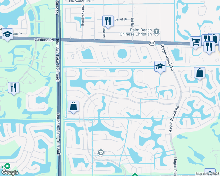 map of restaurants, bars, coffee shops, grocery stores, and more near 6142 Cotton Rose Lane in Lake Worth