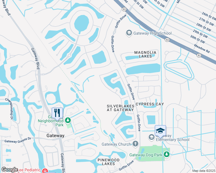 map of restaurants, bars, coffee shops, grocery stores, and more near 11115 Lakeland Circle in Fort Myers
