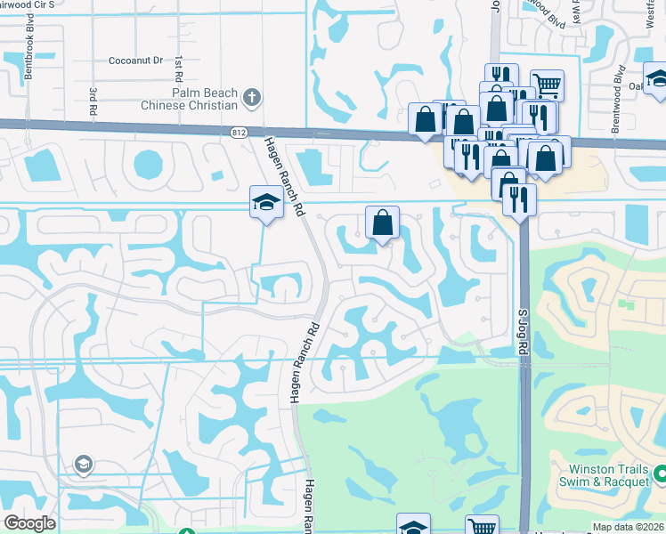 map of restaurants, bars, coffee shops, grocery stores, and more near 6898 Houlton Circle in Lake Worth
