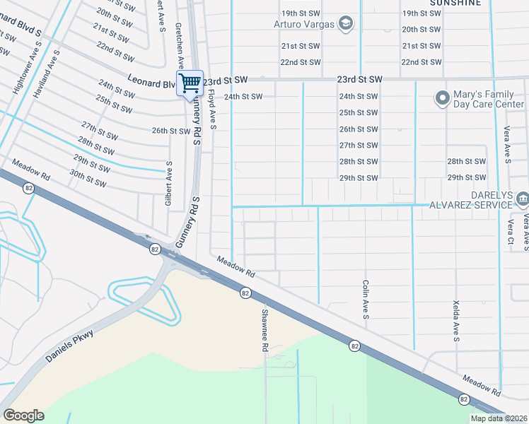 map of restaurants, bars, coffee shops, grocery stores, and more near 3100 Eric Avenue South in Lehigh Acres