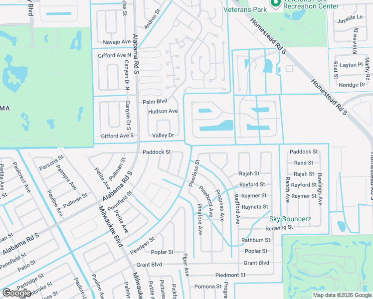 map of restaurants, bars, coffee shops, grocery stores, and more near 367 Paddock Street in Lehigh Acres