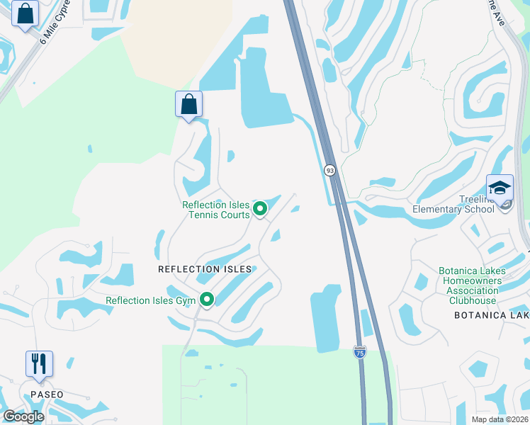 map of restaurants, bars, coffee shops, grocery stores, and more near 11091 Cherry Laurel Drive in Fort Myers