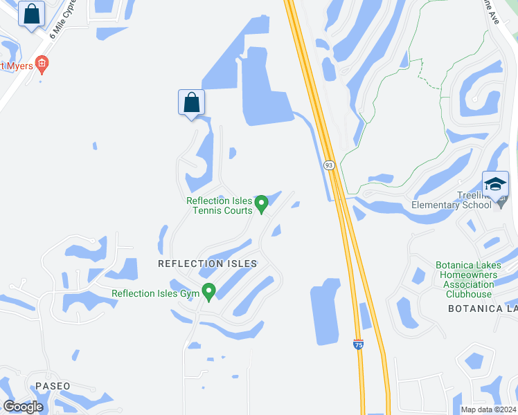 map of restaurants, bars, coffee shops, grocery stores, and more near 11091 Cherry Laurel Drive in Fort Myers