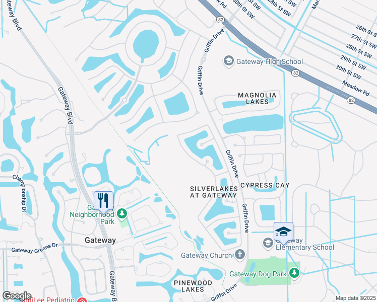 map of restaurants, bars, coffee shops, grocery stores, and more near 11115 Lakeland Circle in Fort Myers