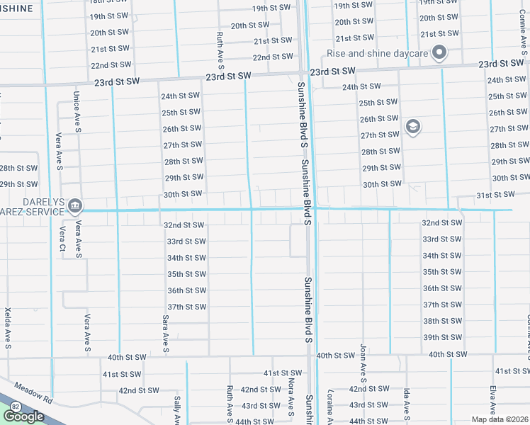 map of restaurants, bars, coffee shops, grocery stores, and more near 3101 Paula Avenue South in Lehigh Acres