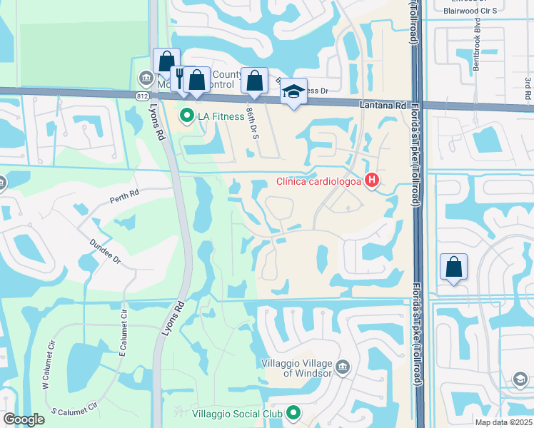 map of restaurants, bars, coffee shops, grocery stores, and more near 6102 Harbour Greens Drive in Lake Worth