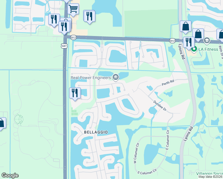 map of restaurants, bars, coffee shops, grocery stores, and more near 6429 Argento Street in Lake Worth