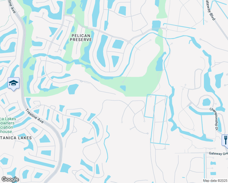 map of restaurants, bars, coffee shops, grocery stores, and more near 11260 Carlingford Road in Fort Myers