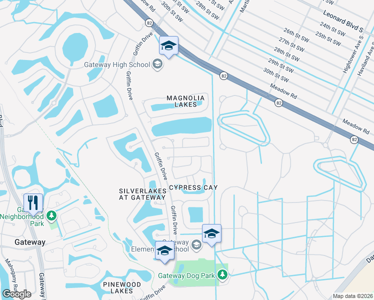 map of restaurants, bars, coffee shops, grocery stores, and more near 13249 Hampton Park Court in Fort Myers