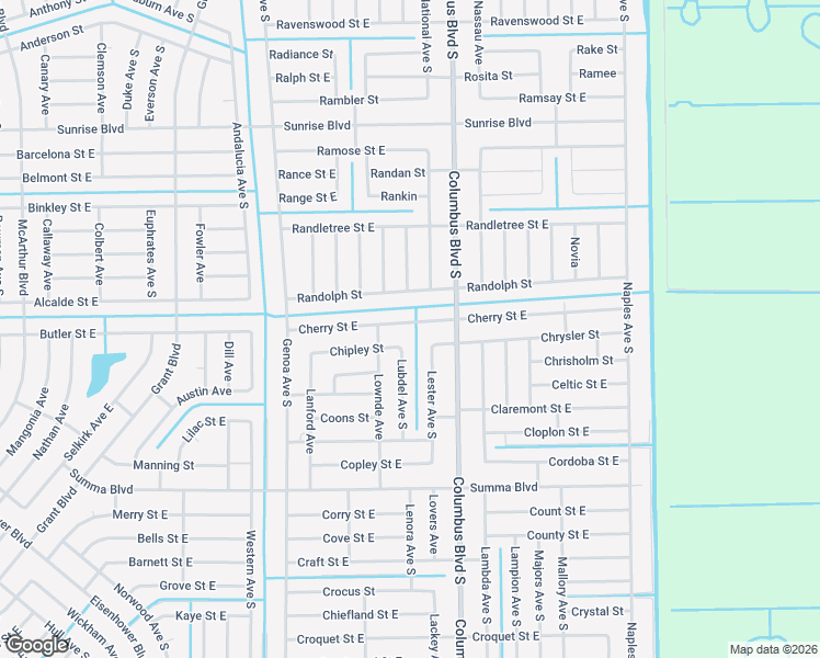 map of restaurants, bars, coffee shops, grocery stores, and more near 310 Lester Avenue South in Lehigh Acres