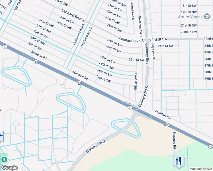 map of restaurants, bars, coffee shops, grocery stores, and more near 1024 Meadow Road in Lehigh Acres