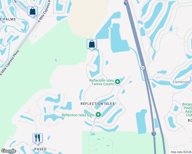 map of restaurants, bars, coffee shops, grocery stores, and more near 9122 Sandhill Crane Court in Fort Myers