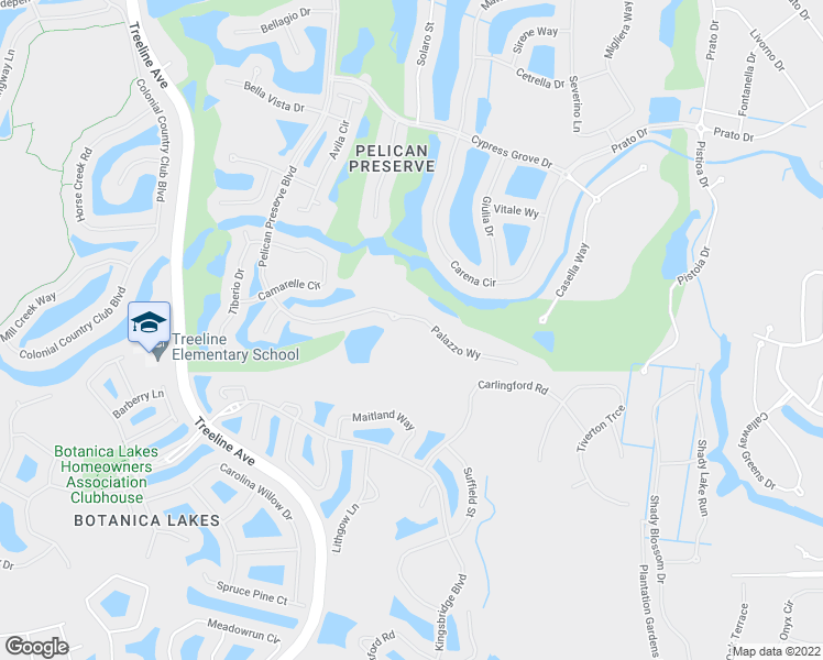 map of restaurants, bars, coffee shops, grocery stores, and more near 10711 Palazzo Way in Fort Myers