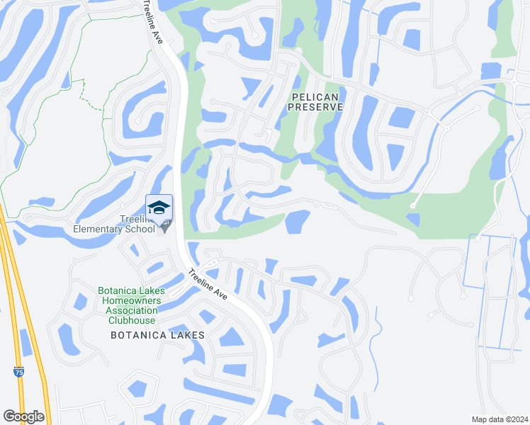 map of restaurants, bars, coffee shops, grocery stores, and more near 10651 Pelican Preserve Boulevard in Fort Myers