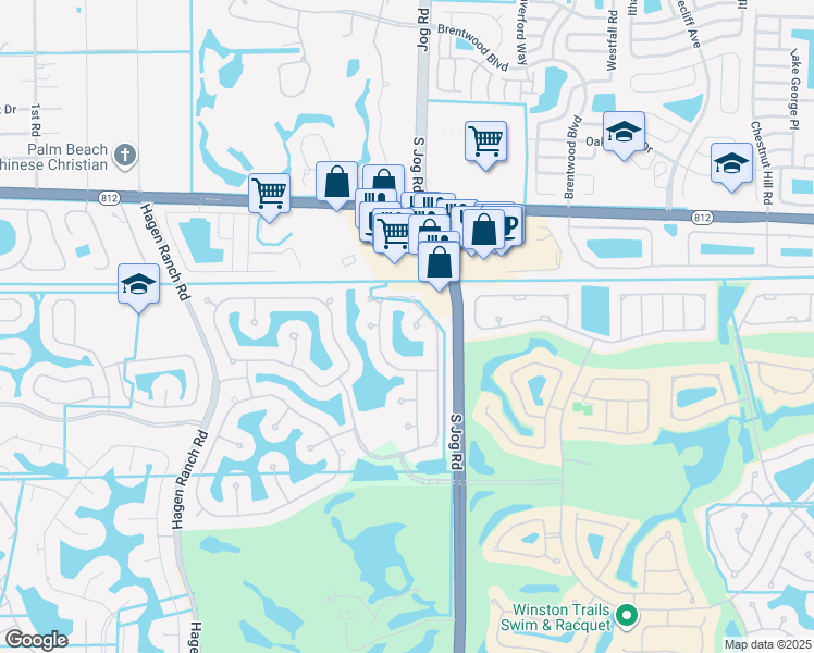 map of restaurants, bars, coffee shops, grocery stores, and more near 6589 Jackie Way in Lake Worth