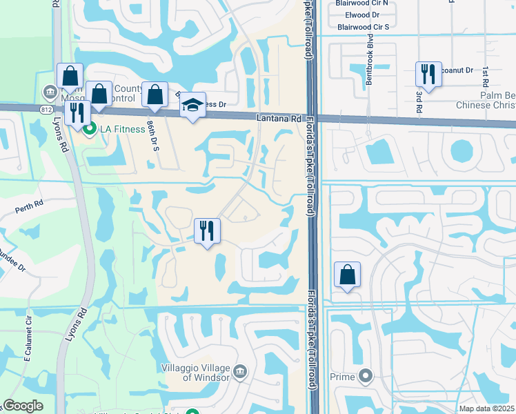 map of restaurants, bars, coffee shops, grocery stores, and more near 6304 Harbour Club Drive in Lake Worth