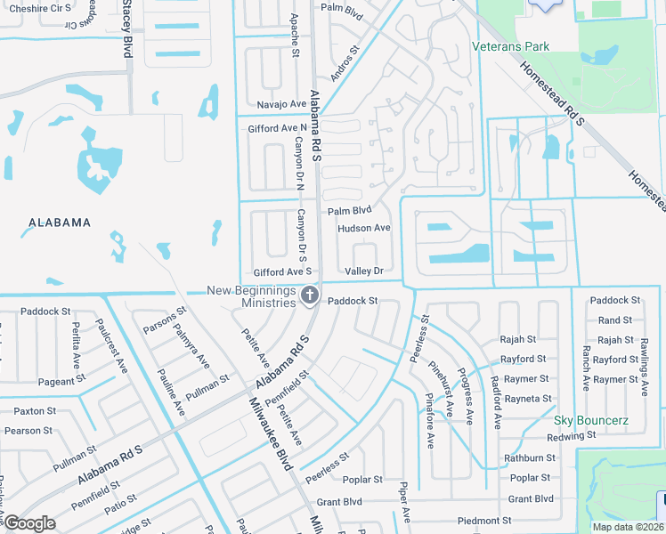 map of restaurants, bars, coffee shops, grocery stores, and more near 424 Valley Drive in Lehigh Acres